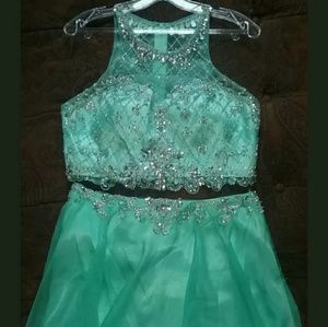 Sz Large 11/12 2Pc Formal Pageant Homecoming Dress